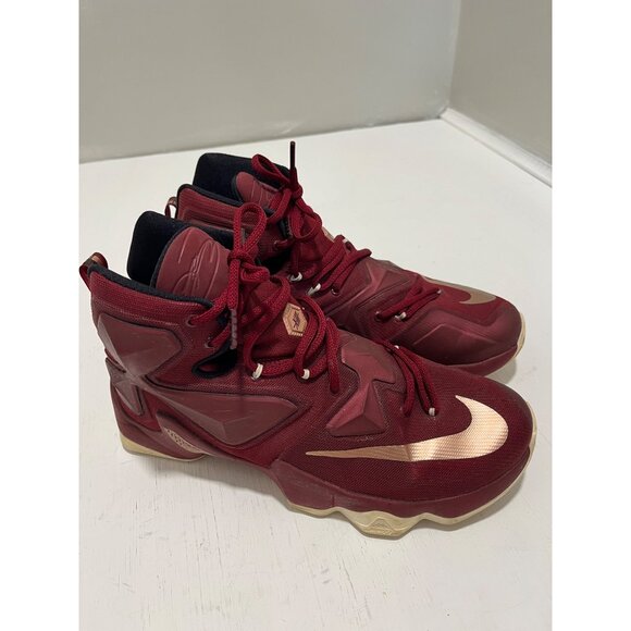 Nike‎ Lebron 13 Basketball Shoes Red & Gold Men's Size 10 Excellent Condition